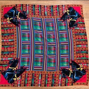 Bob Mackie Scottie Scarf | 100% Silk | Size 41 x 38